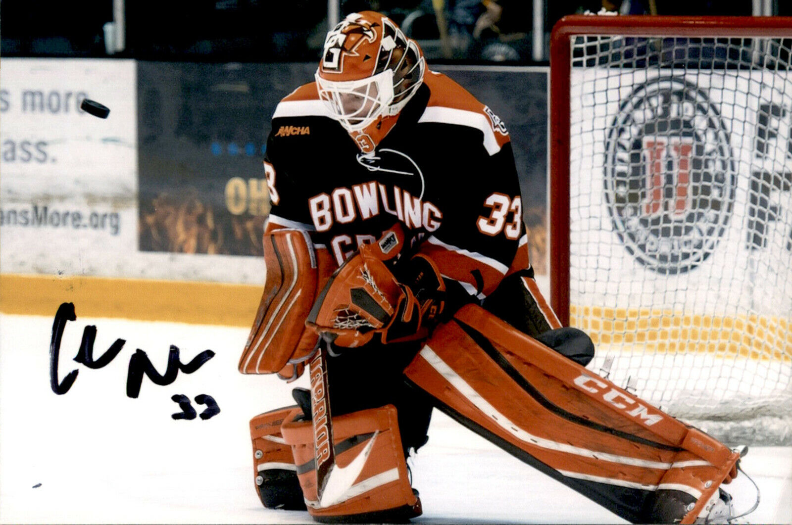 Chris Nell SIGNED 4x6 Photo Poster painting BOWLING GREEN UNIVERSITY / NEW YORK RANGERS #5