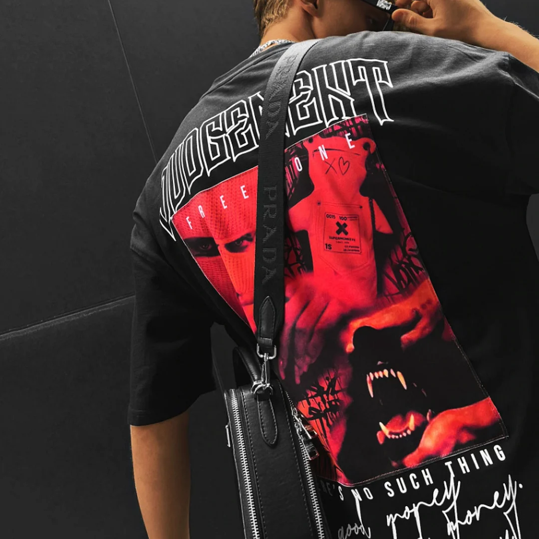 Men's Oversized Fashion Print T-Shirt