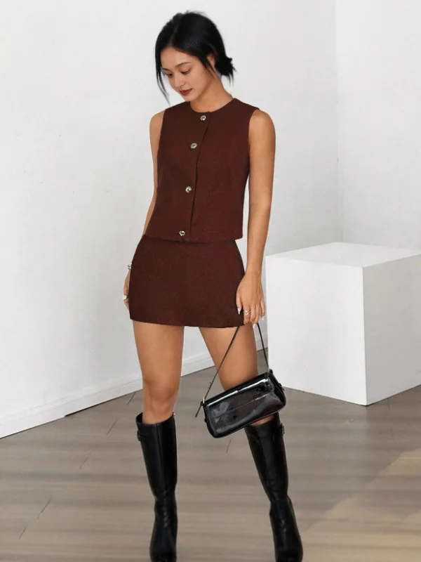 Nigikala Nigikala Women's Short Vest Skirt Summer Sleeveless Suit