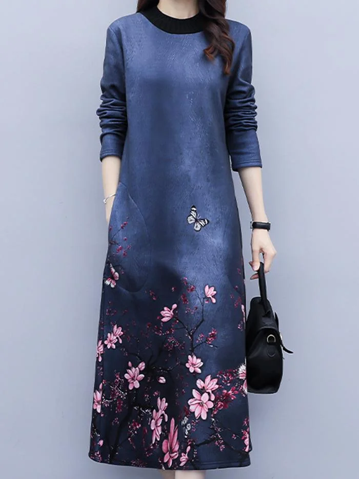 Fashion Plus Velvet Padded Dress