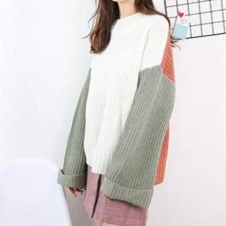Loose Flare Sleeve Pullover Sweater SP1710796
