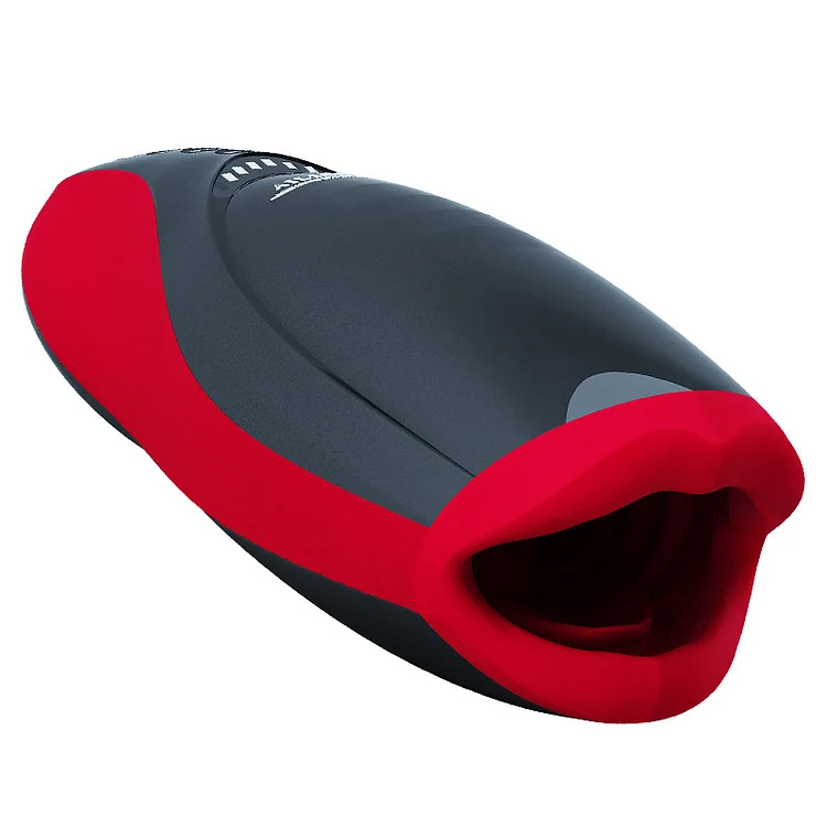 Ailette Flaming Red Lip Oral Cup – Vibrating, Heating & Suction Male Masturbation Device for Ultimate Pleasure