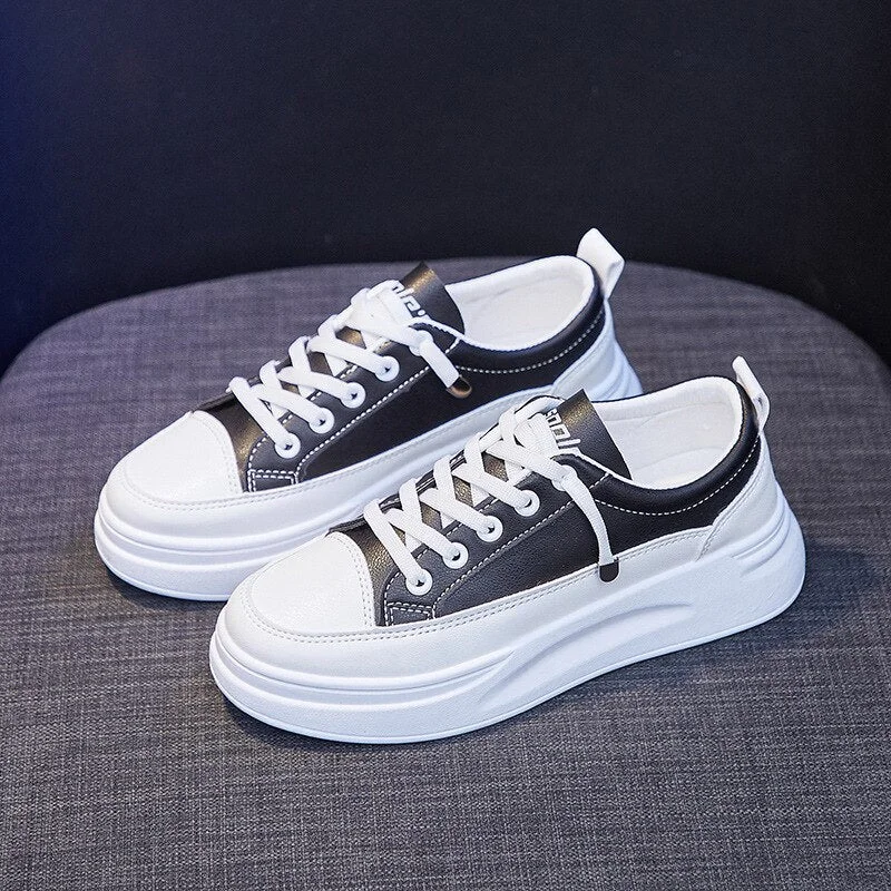 2021 Women Fashion Sneakers Women Summer White Shoes Women Shoes Young Ladies Casual Shoes Female Sneakers Brand Thick Sole 3cm