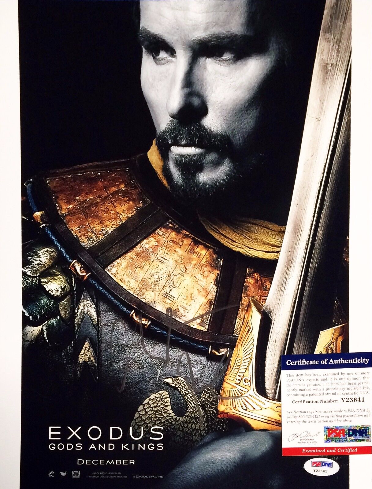 Christian Bale Autographed Signed Exodus 11x14 Photo Poster painting PSA/DNA Y23641