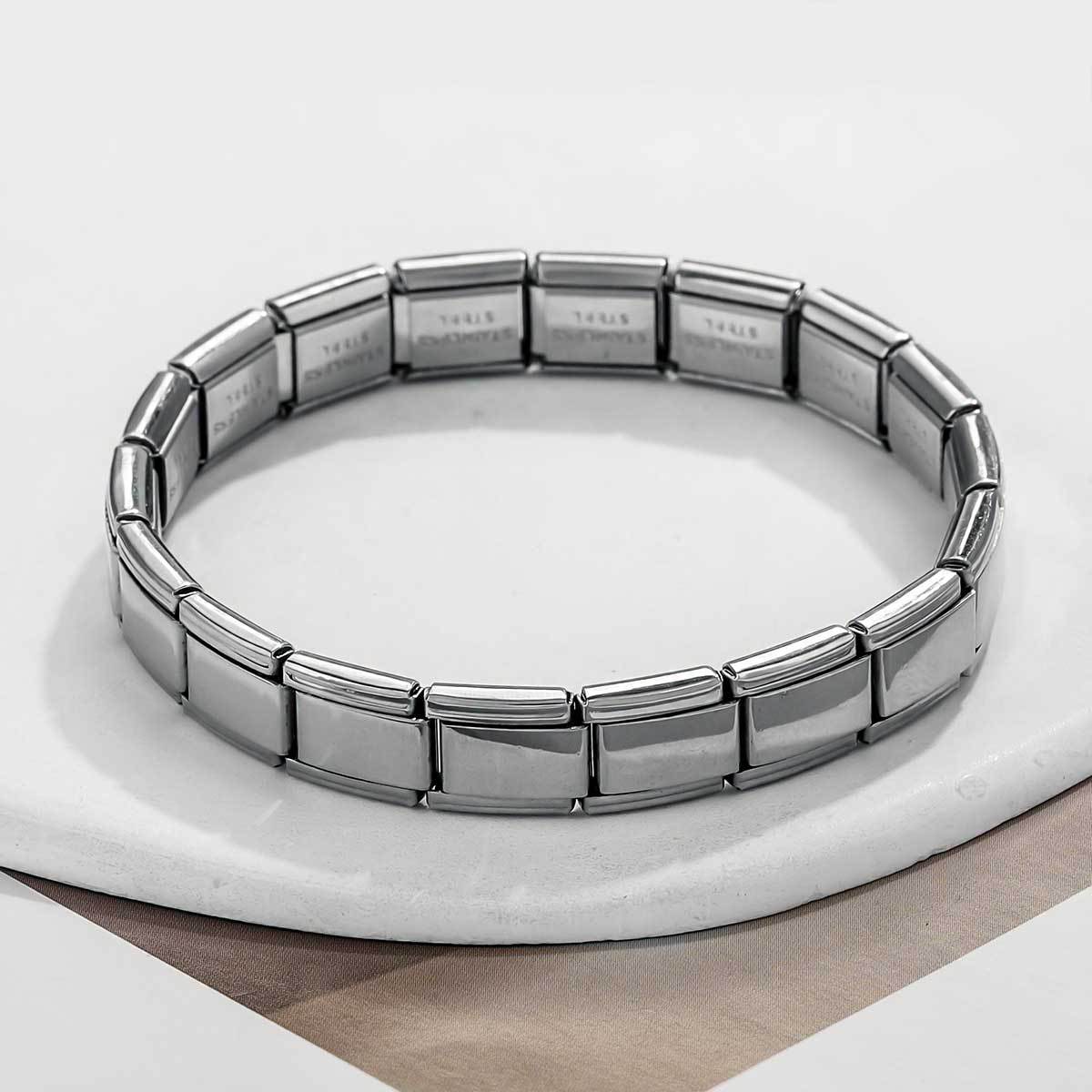 Unisex Fashion Quadrilateral Stainless Steel Electroplating Bracelets