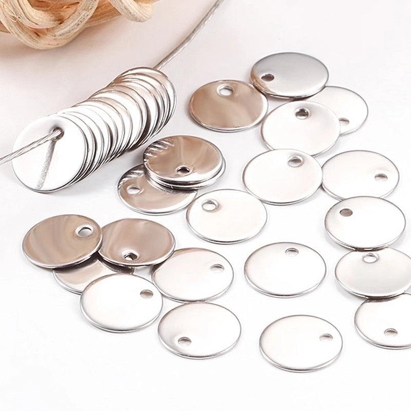 100 PCS/Package Diameter 6 Mm Diameter 8mm Stainless Steel Solid Color Polished Pendant