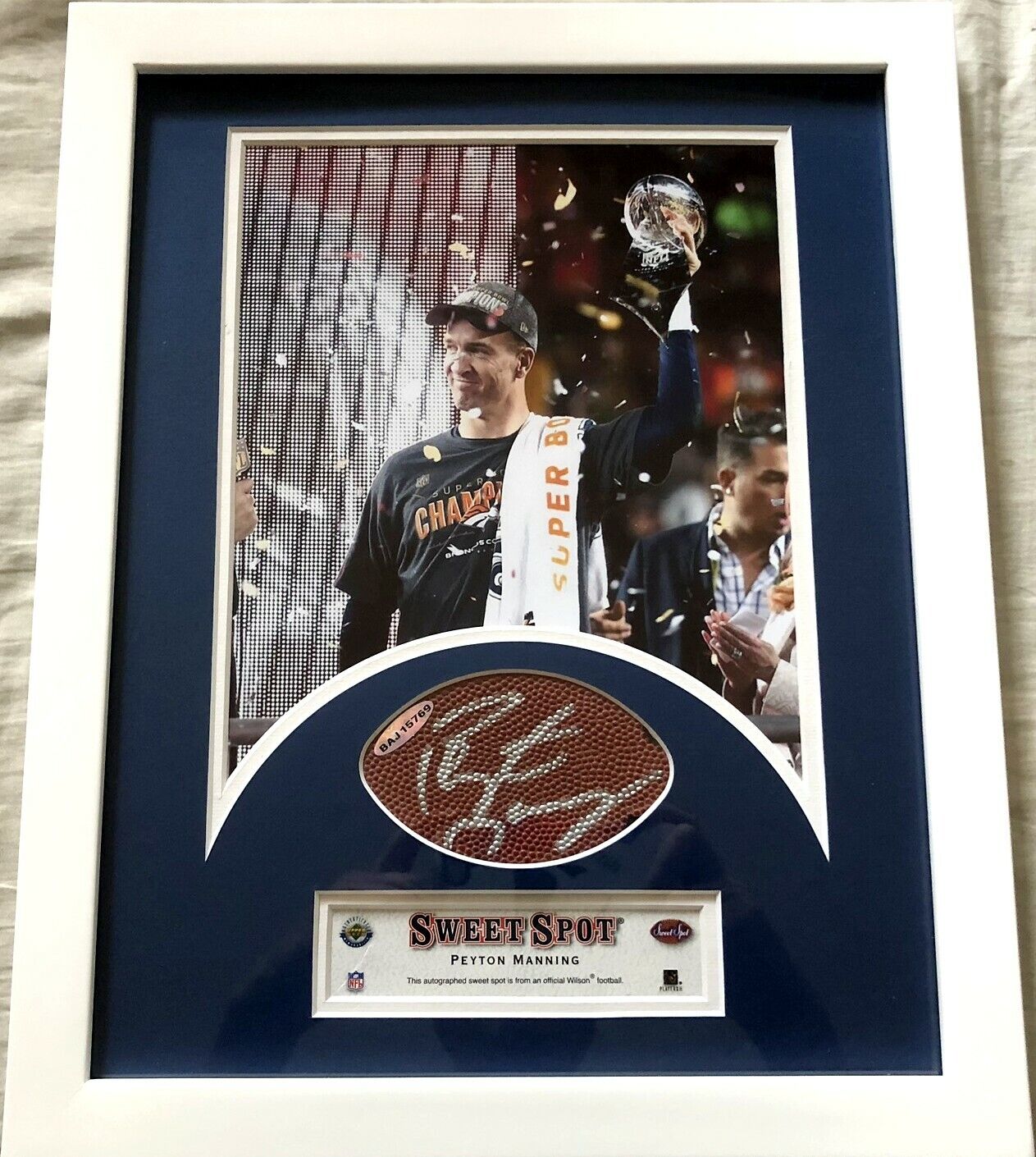 Peyton Manning signed autographed Broncos Super Bowl 50 8x10 Photo Poster painting framed UDA