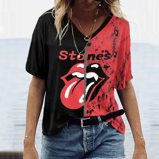 Stones 2024 Hackney Diamond Tour Fun Lip Contrast Print T-Shirt