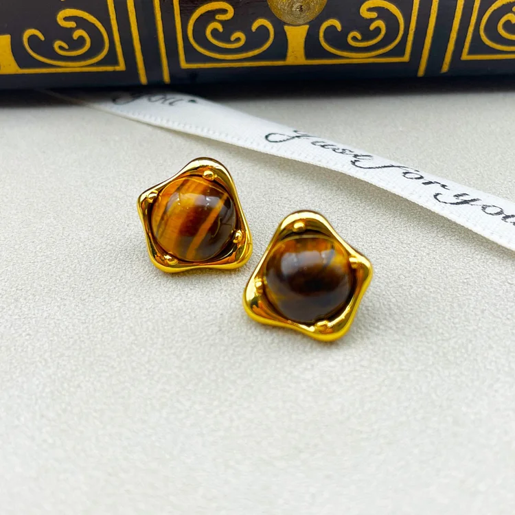 Tiger eye stone earrings
