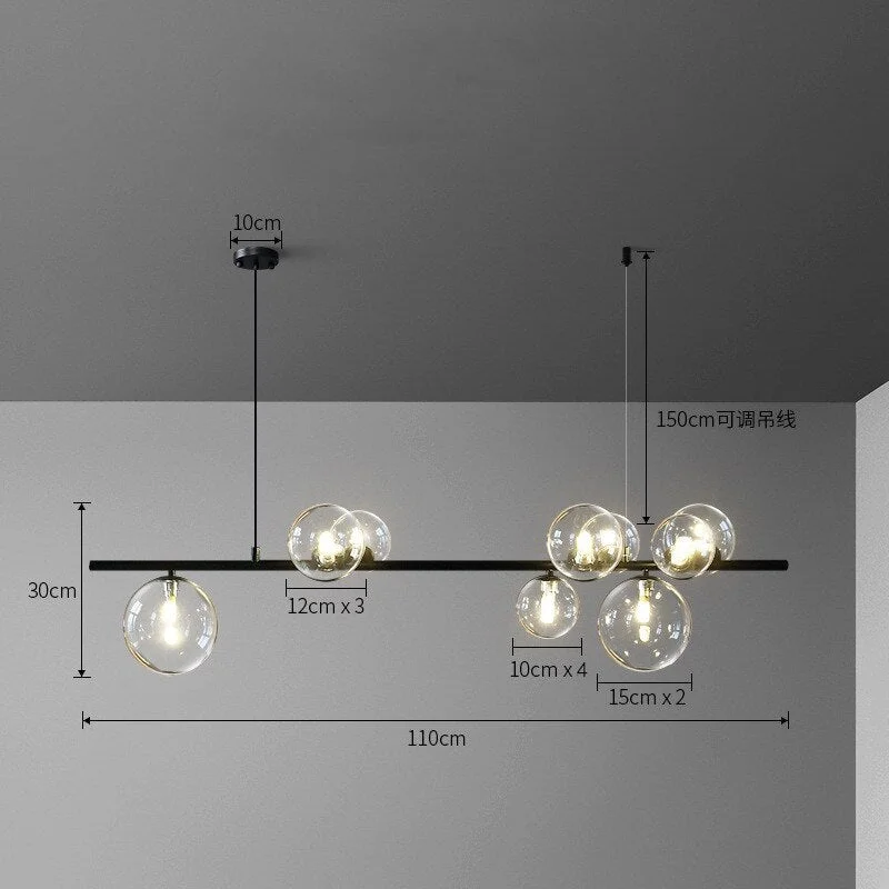 Modern Magic Beans Glass Ball Dining Room Led Chandeliers Coffee Shop Bar Hanglamp Bedroom Decor Led Hanging Lighting Fixtures