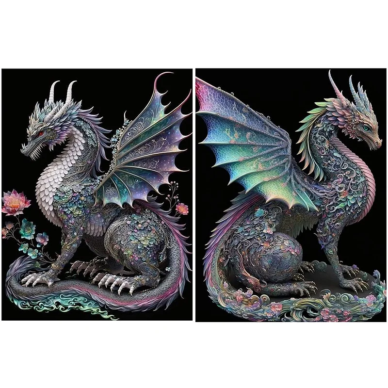 Full Round Drill Diamond Painting - Western Dragon - 40*40cm