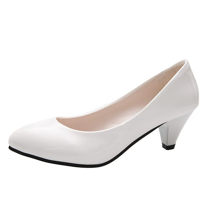 Breakj Breakj Single-Shoe Women 2025 New Pointed Light-Mouthed Four-Season Single-Shoe Fashion Coarse Heel High-Heeled Women's Shoes Large-Size Work Shoes