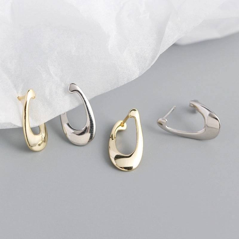 925 Sterling Silver No Inlaid Geometric Earrings