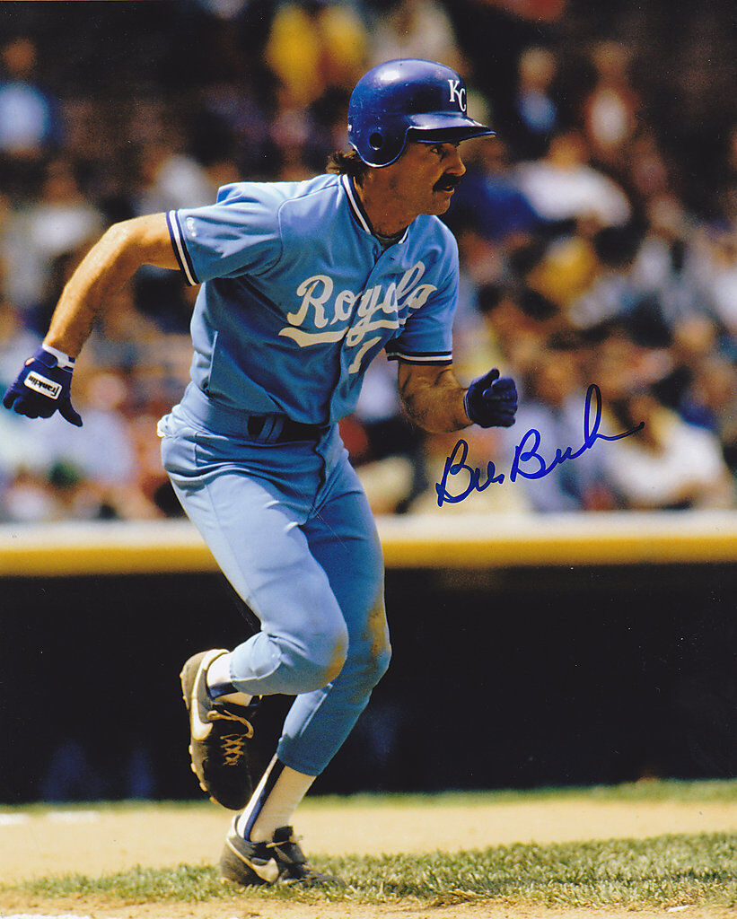 BILL BUCKNER KANSAS CITY ROYALS ACTION SIGNED 8x10