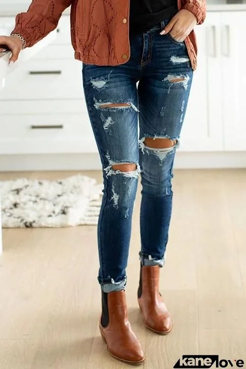 Ripped High Waist Jeans