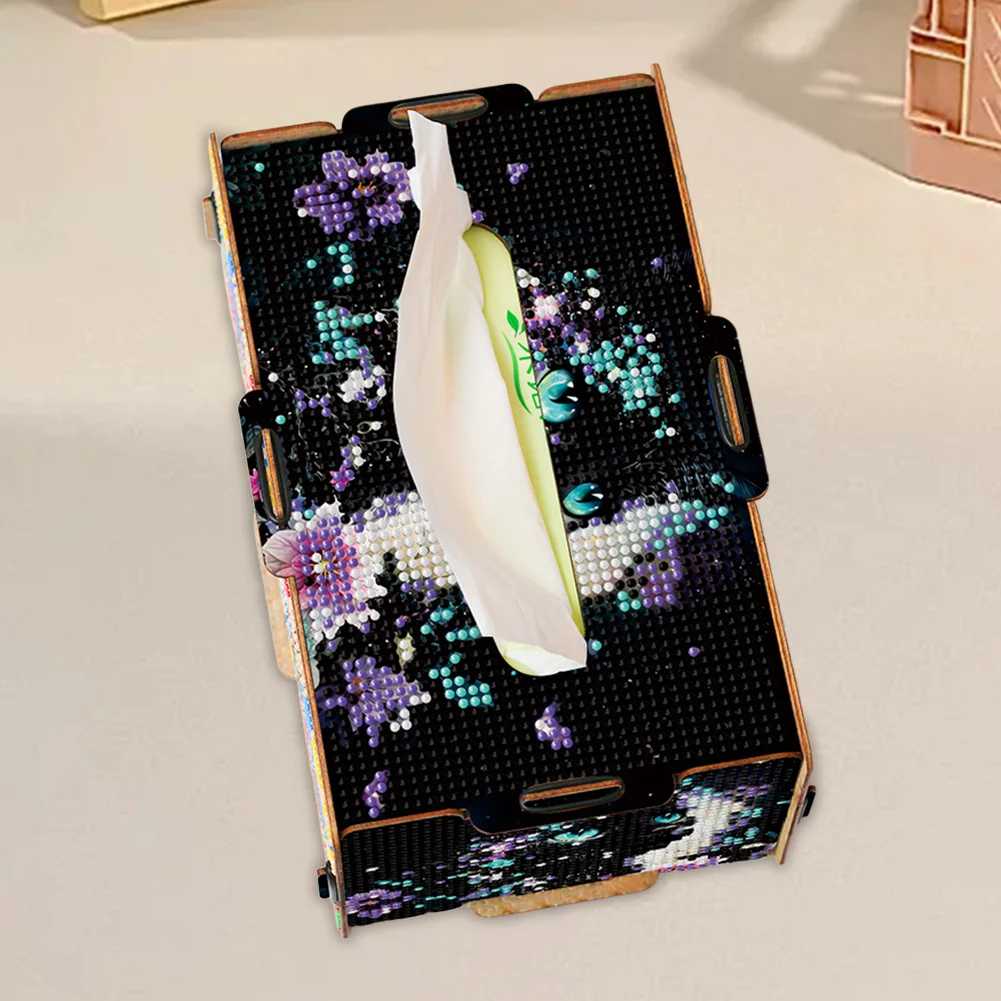 Diamond Painting Tissue Box Kits Decorative Rhinestone Craft Kit (Black Cat)