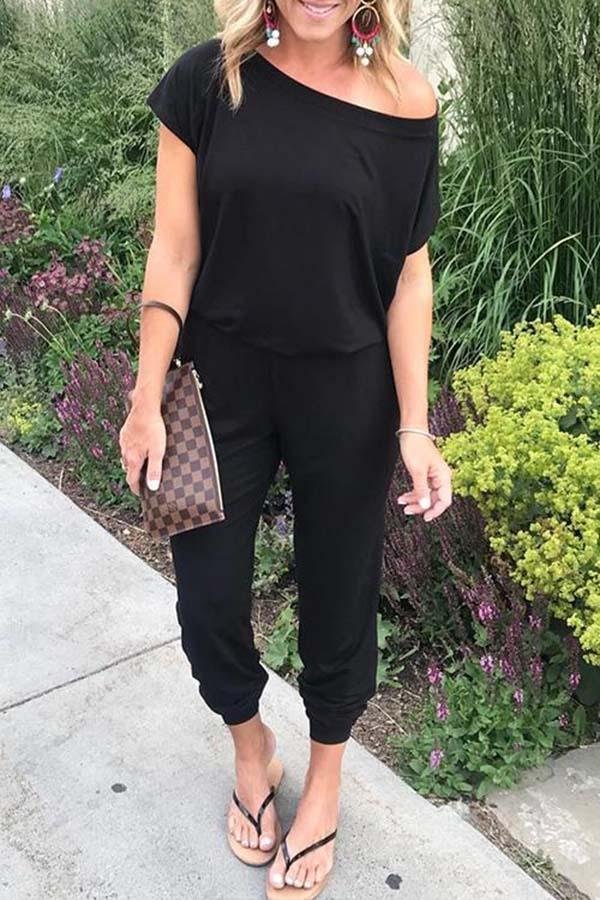 Womens Casual Loose One-piece Jumpsuit-Allyzone-Allyzone