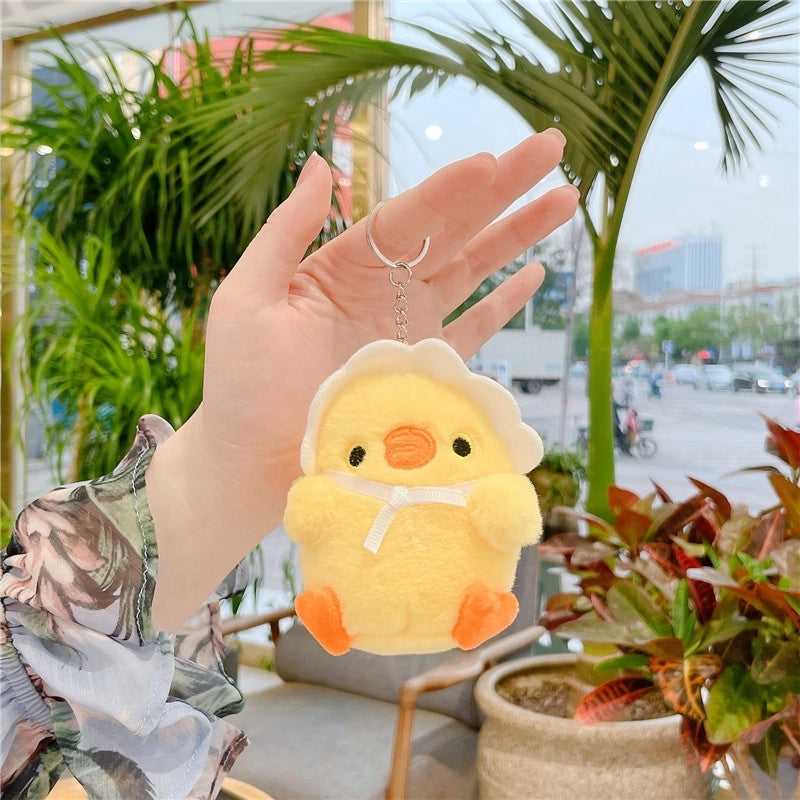 Soft Cute Chick Plush Toy Doll Pendant Keychain Backpack Hanging Ornaments Grasping Doll For Girls