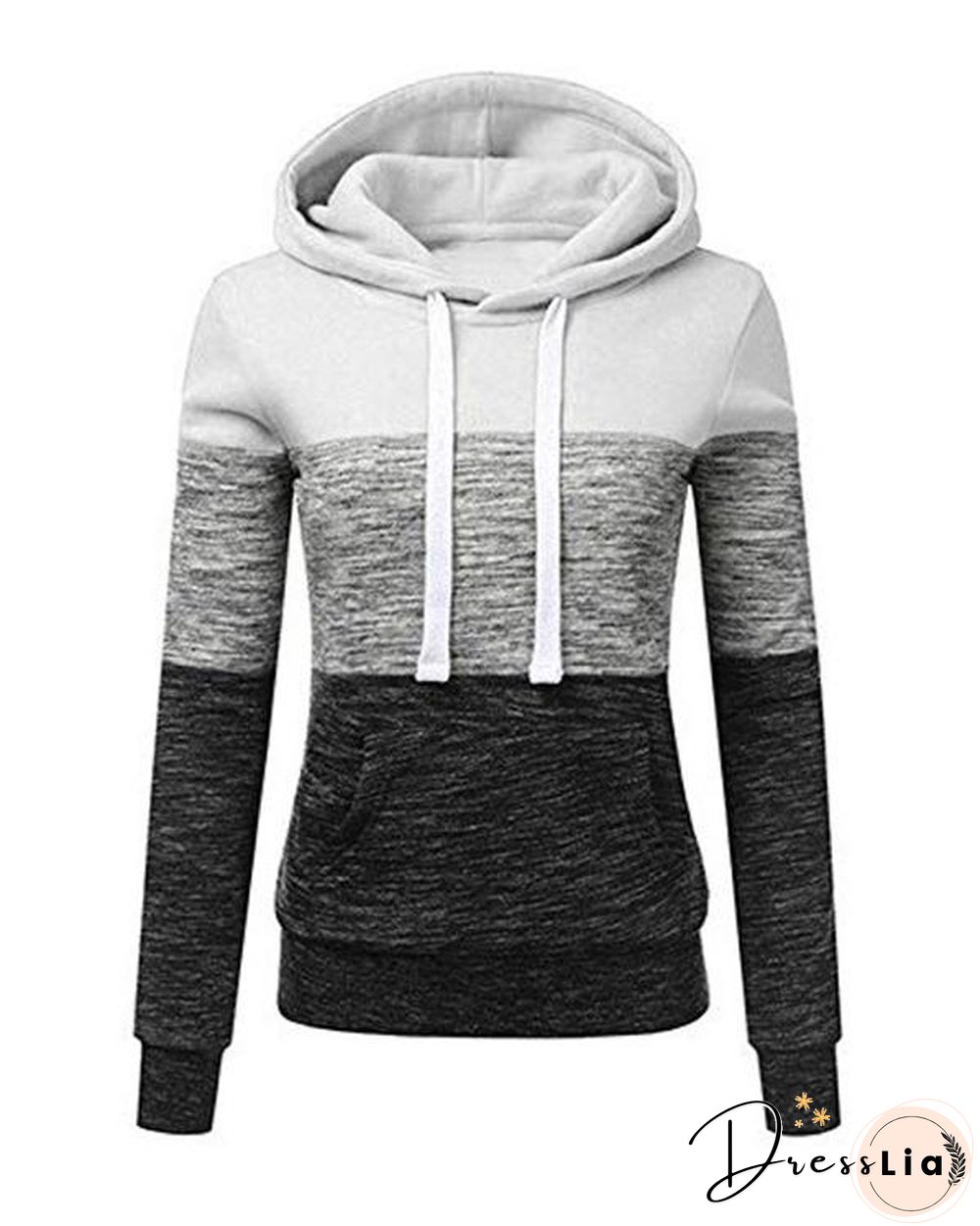 Color Block Long Sleeves Hoodie