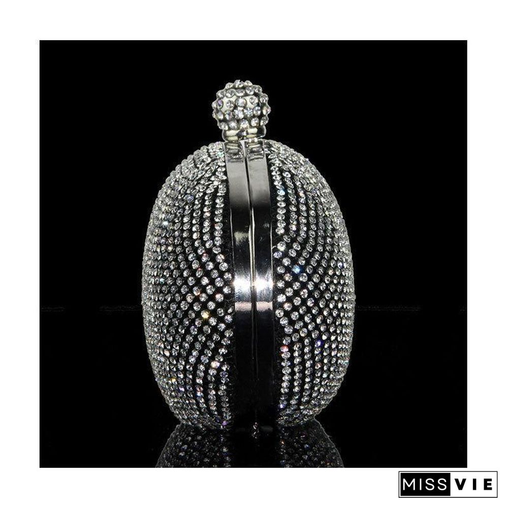 Women Oval Shape Shining Handbag