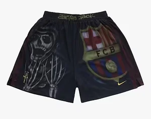 2025 Barcelona Travis Scott Skull Shorts