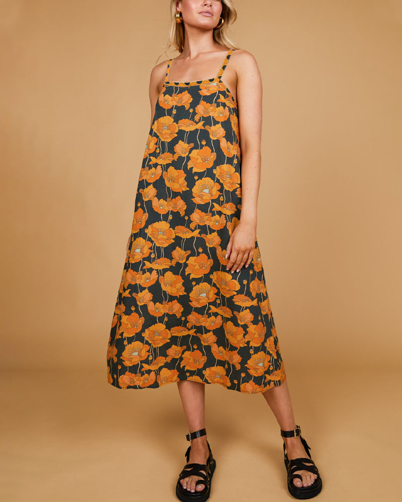 Rotimia Contrast floral print slip dress