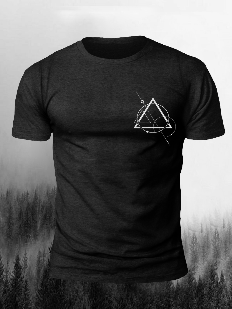 Men's Geometric Triangle Print T-Shirt