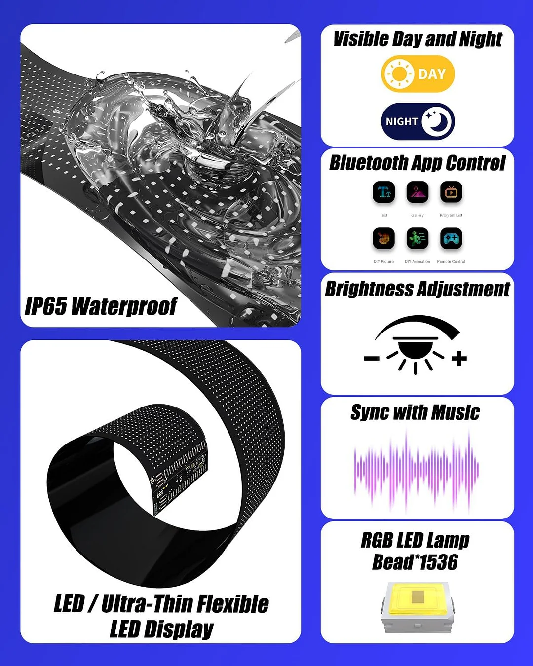 Devil Eye Light for Windshield: 23.5" x 4.5" Programmable LED Sign with APP and Remote - 5V USB Digital Illuminated Display, LED Eyes for Cars, SUVs and Trucks (1 pc)