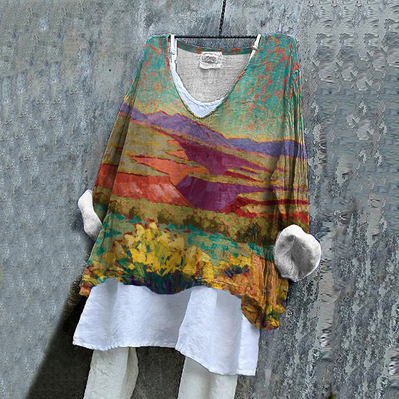 Mountain Print Women'S Shirt artswardrobe