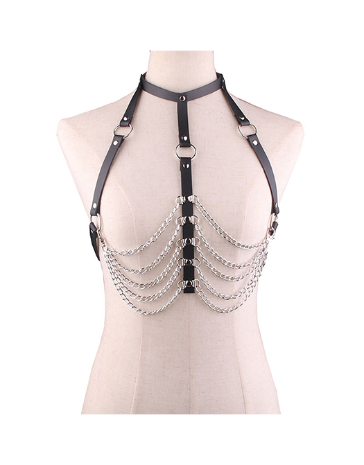 Goth Punk Rib Chain Chain Necklace / TECHWEAR CLUB / Techwear
