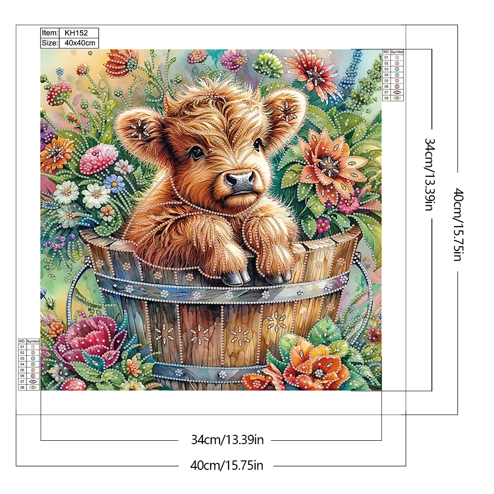 Diamond Painting - Partial Special Shaped Drill - Cow(Canvas|40*40cm)