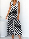 Polka Dot Empire Wide Leg Jumpsuits