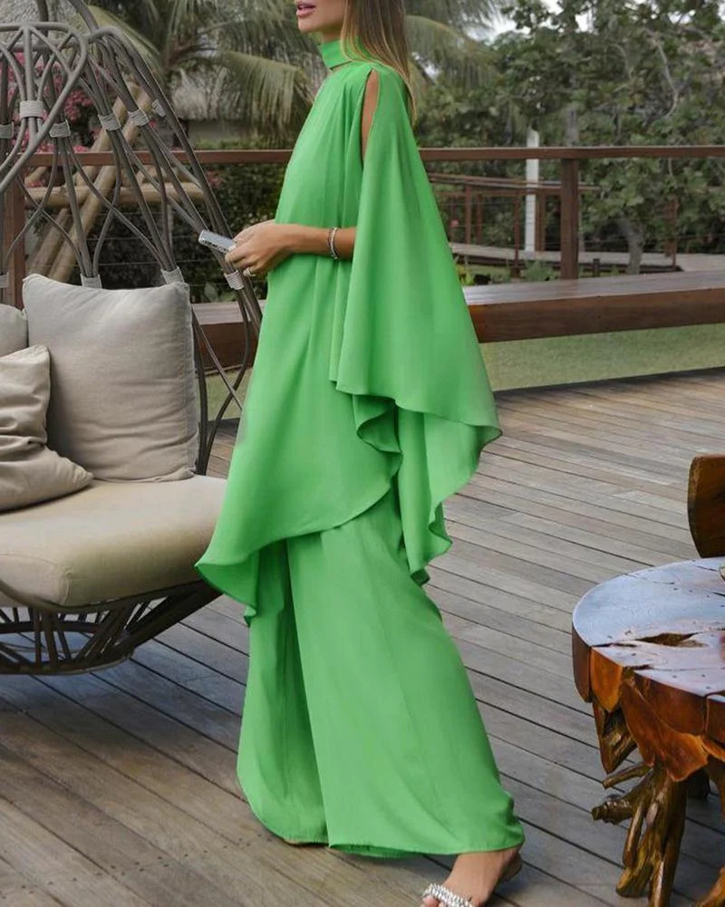 Solid Color Loose Irregular Fake Two Piece Suit