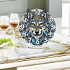 Acrylic Special Shape Indian Wolf Diamond Painting Art Clock Ornaments Kit