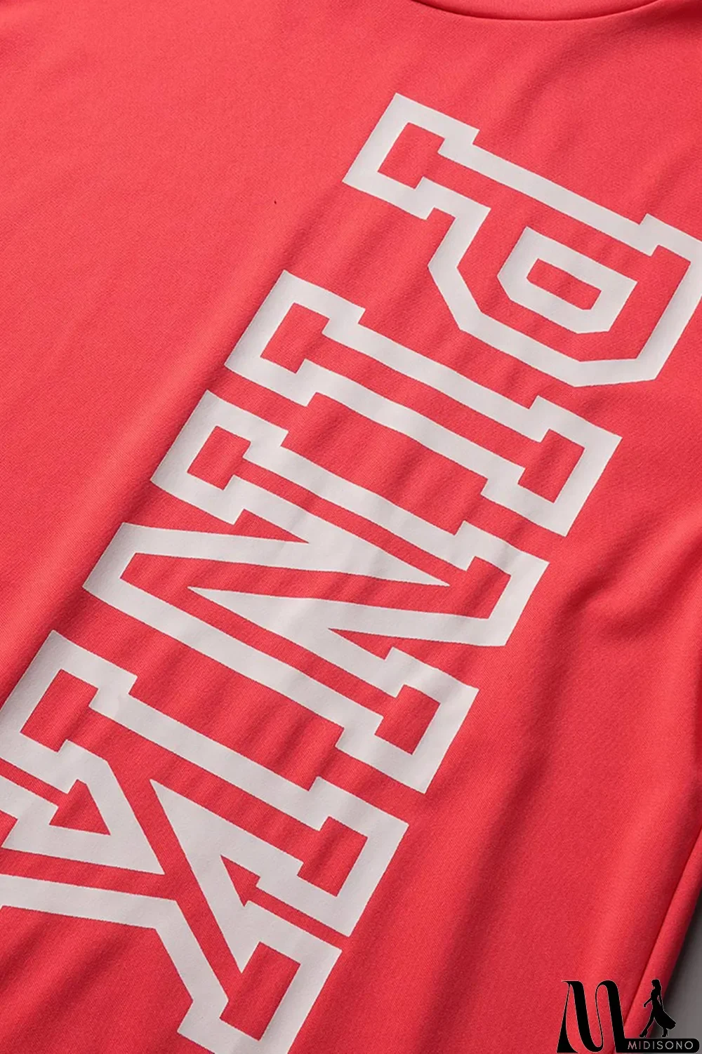 MidiSono - Green Casual Patchwork Letter O Neck Short Sleeve Two Pieces