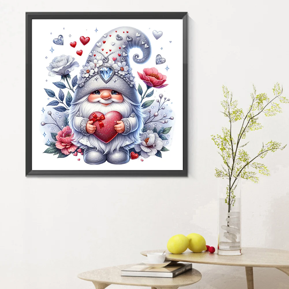 Diamond Painting - Full Round Drill - Valentines Day Gnome(Canvas|30*30cm)