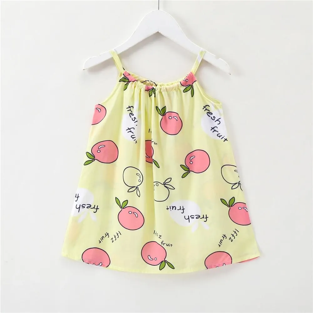 Baby Girls Dress Summer Kids Cute Sling Dresses Children's Clothes Toddler Girl Casual Sleeveless Princess Dress Infant Outfits