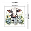 Flowers And Cow - 11CT Stamped Cross Stitch 50*50cm/19.69*19.69in