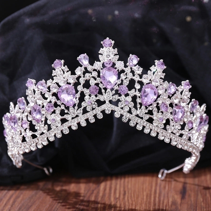 Baroque Style Crown Alloy Inlay Rhinestones Crown 1 Piece