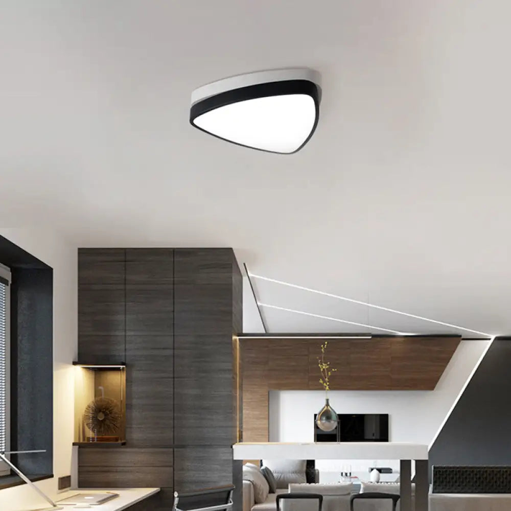 Modern Triangle Ceiling Lights In White And Black - 15&rsquo;/19&rsquo;/23&rsquo; Sizes Iron Acrylic Fixture