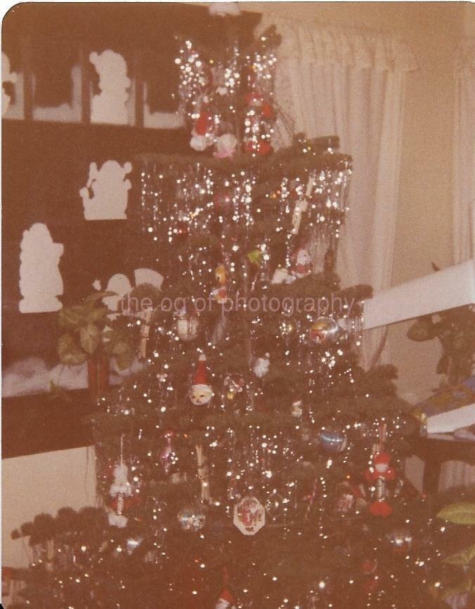 Christmas Tree FOUND Photo Poster painting ColorOriginal Snapshot VINTAGE 05 8 L