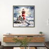 Winter Snowflake Lighthouse - 11CT Stamped Cross Stitch 40*40cm/15.75*15.75in