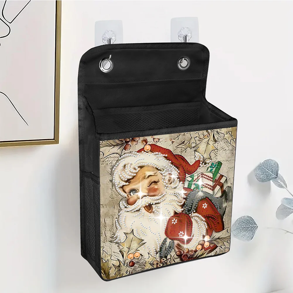 5D DIY Santa Claus Diamond Painting Hanging Storage Bag Diamond Art Organizer Box Home Decor 