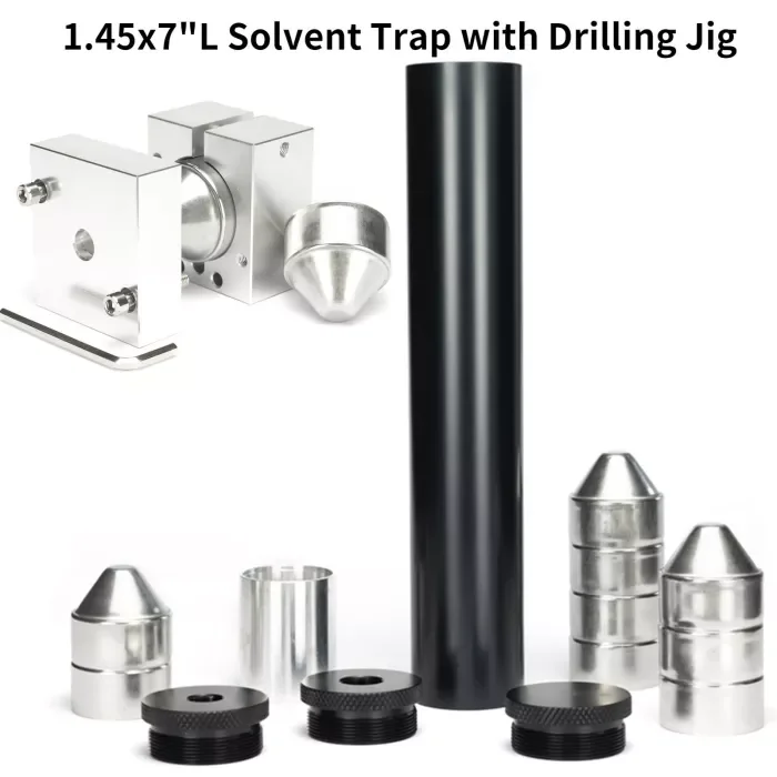 1.45x7L 1/2-28+5/8-24 Solvent Trap Fuel Filter SS Cups with Baffle Cone End Cap Guide Drill Jig Fixture for Napa 4003 WIX 24003  Switch Glock