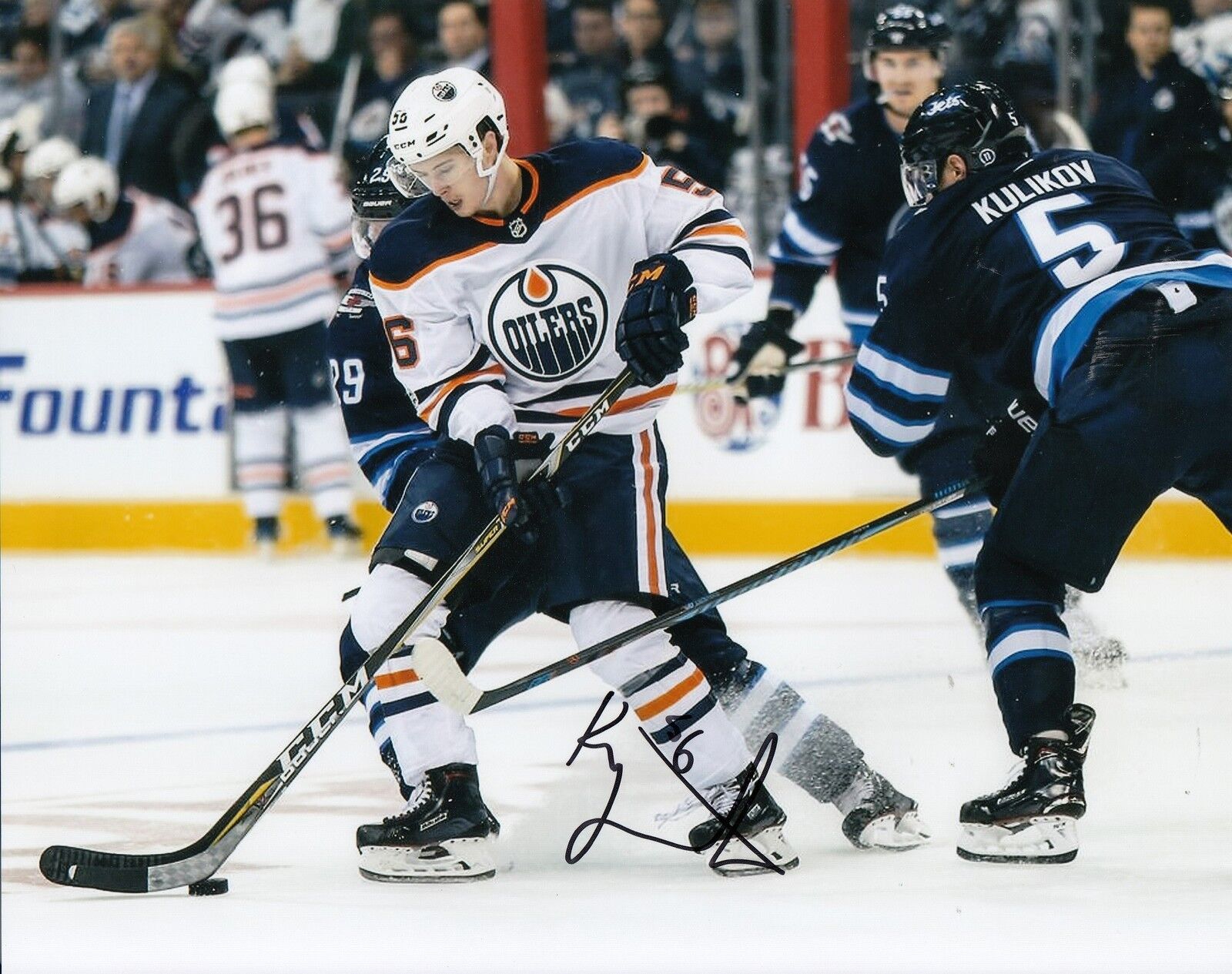 KAILER YAMAMOTO signed (EDMONTON OILERS) HOCKEY 8X10 Photo Poster painting AUTOGRAPHED W/COA #2