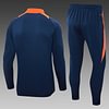 Joyfball 2024/2025 Manchester United Long Zipped Jacket Dark Blue Soccer Jersey 1:1 Thai Quality