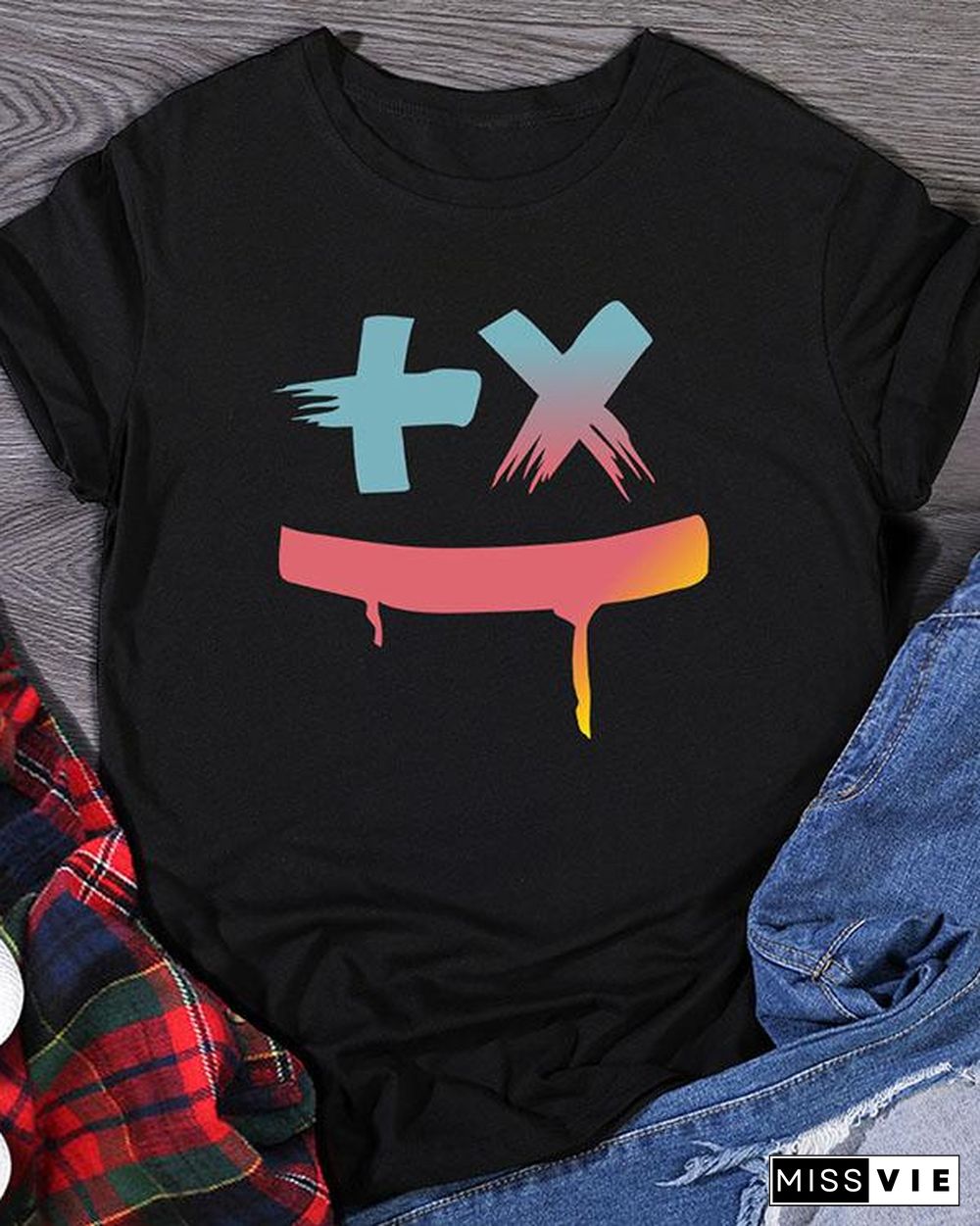 Women's Print Short Sleeve Daily T Shirt