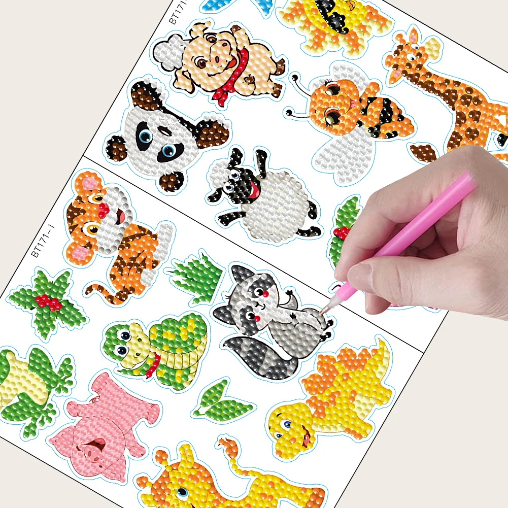 Diamond Painting Sticker Cartoon Pattern DIY Art Craft for Kids Adult Gift Rewards