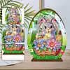 (US Local)3D Wooden Easter Egg Rabbit Special Shaped Diamond Painting Lamp Desk Decor Kits