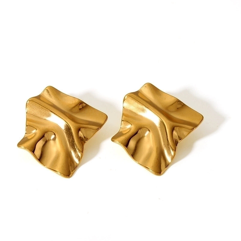 1 Pair Minimalist Geometric Plating Titanium Steel 18K Gold Plated Ear Studs